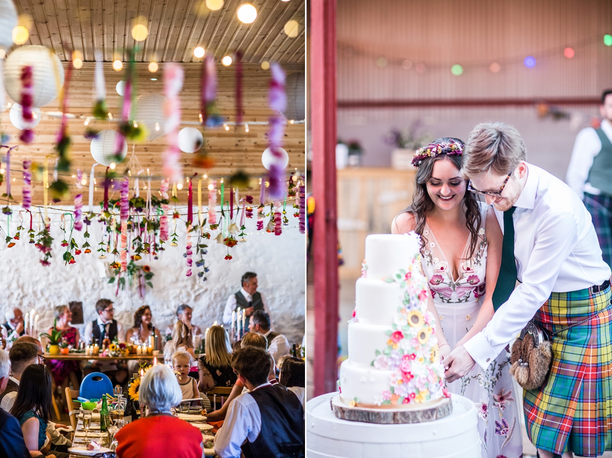 Floral Temperley gown for a colourful outdoor Scottish wedding 37