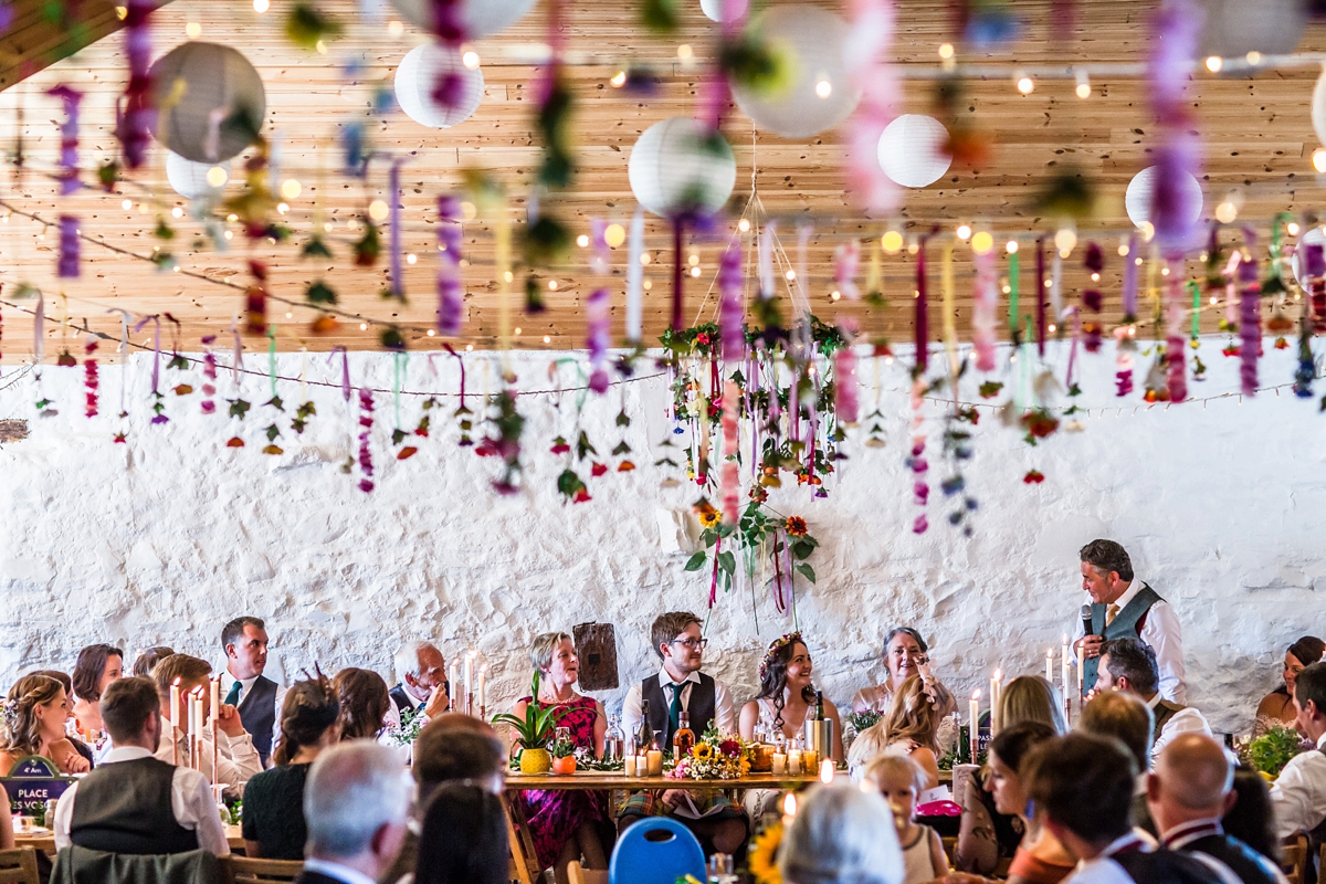 Floral Temperley gown for a colourful outdoor Scottish wedding 38