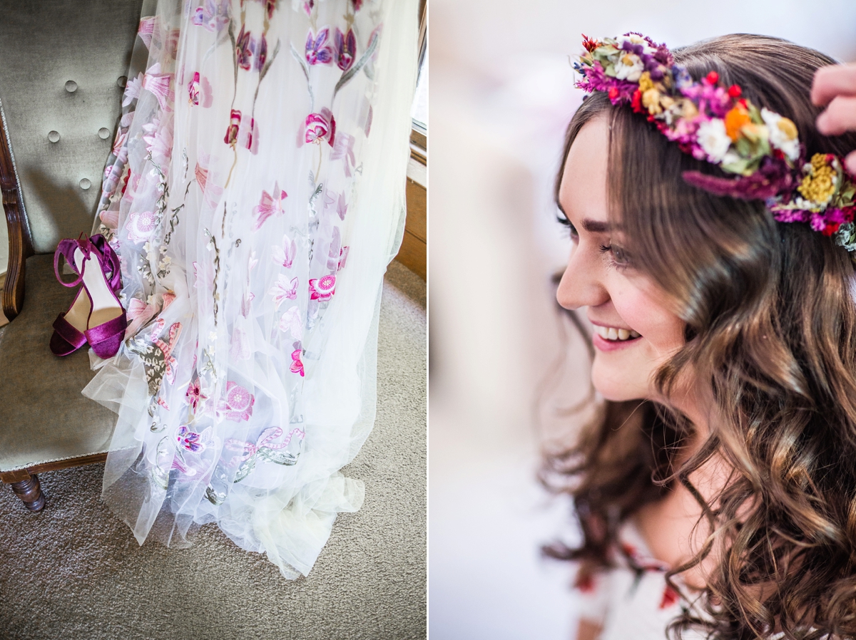 Floral Temperley gown for a colourful outdoor Scottish wedding 7