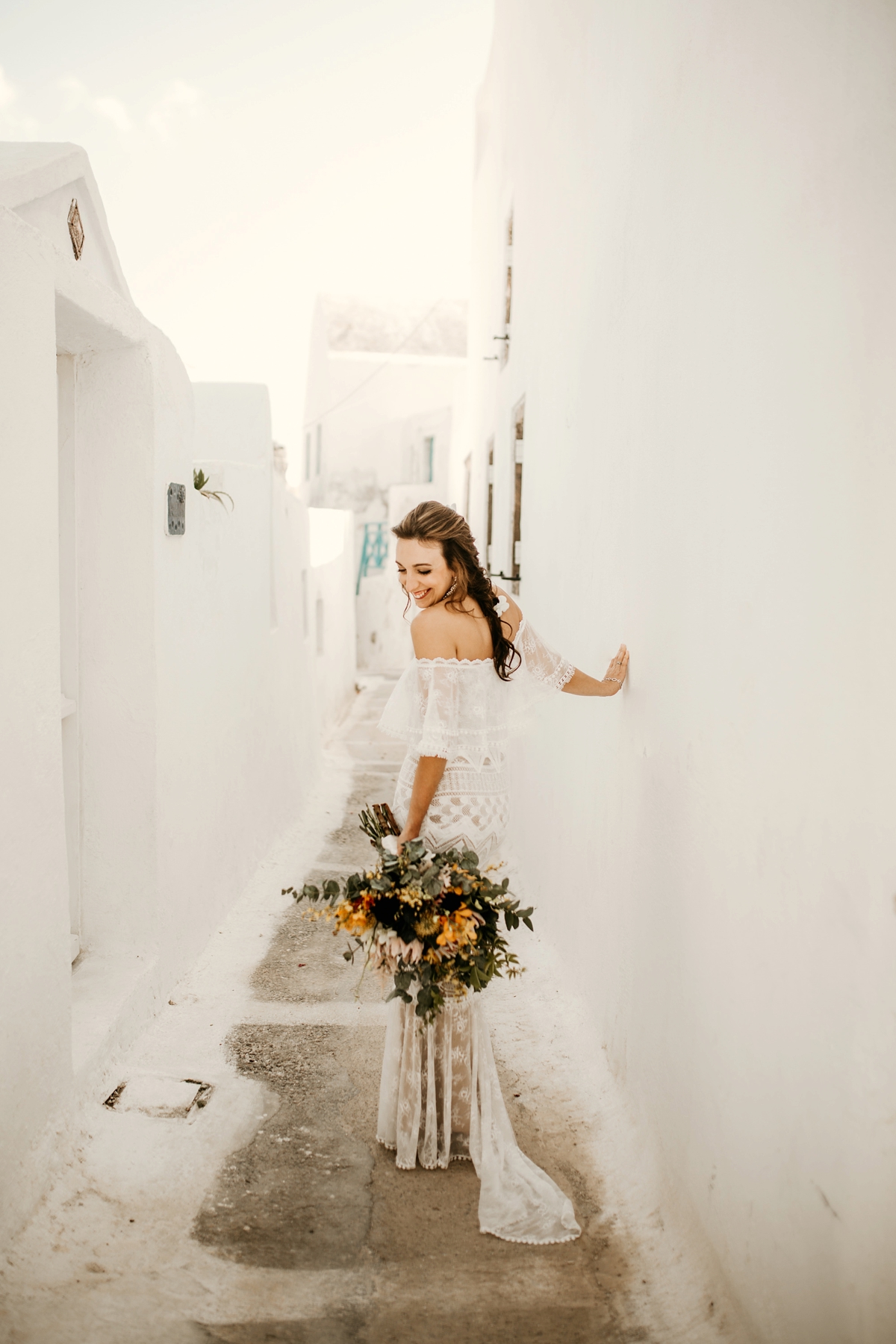 Greek Islands wedding Grace Loves Lace dress 17