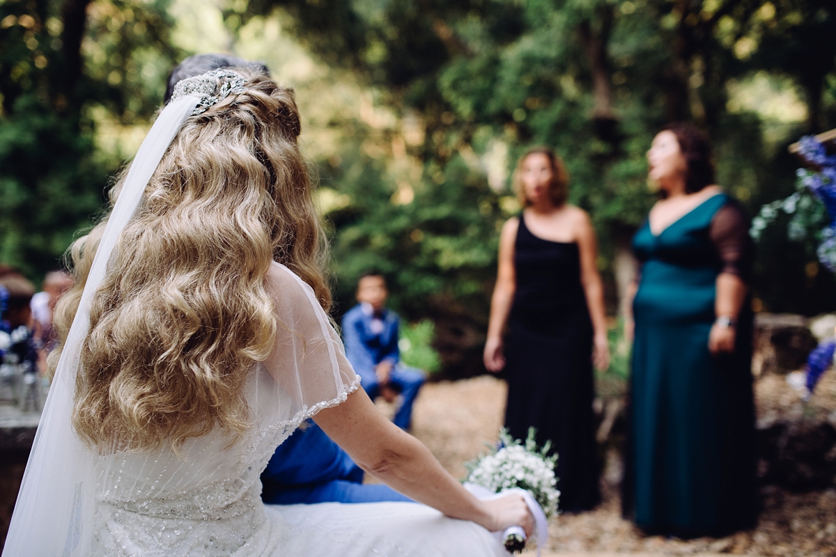 Rosa Clara dress elegant fairylights wedding Mallorca 28