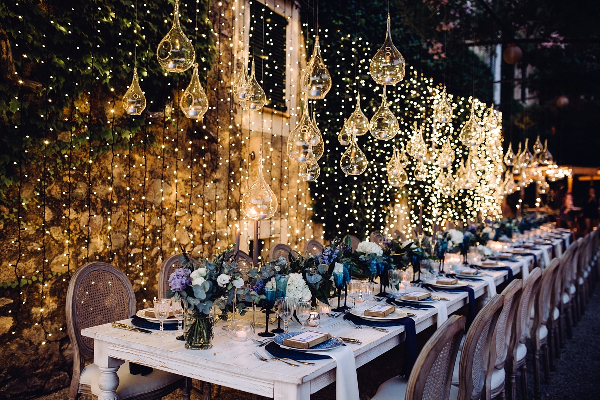 Rosa Clara dress elegant fairylights wedding Mallorca 44