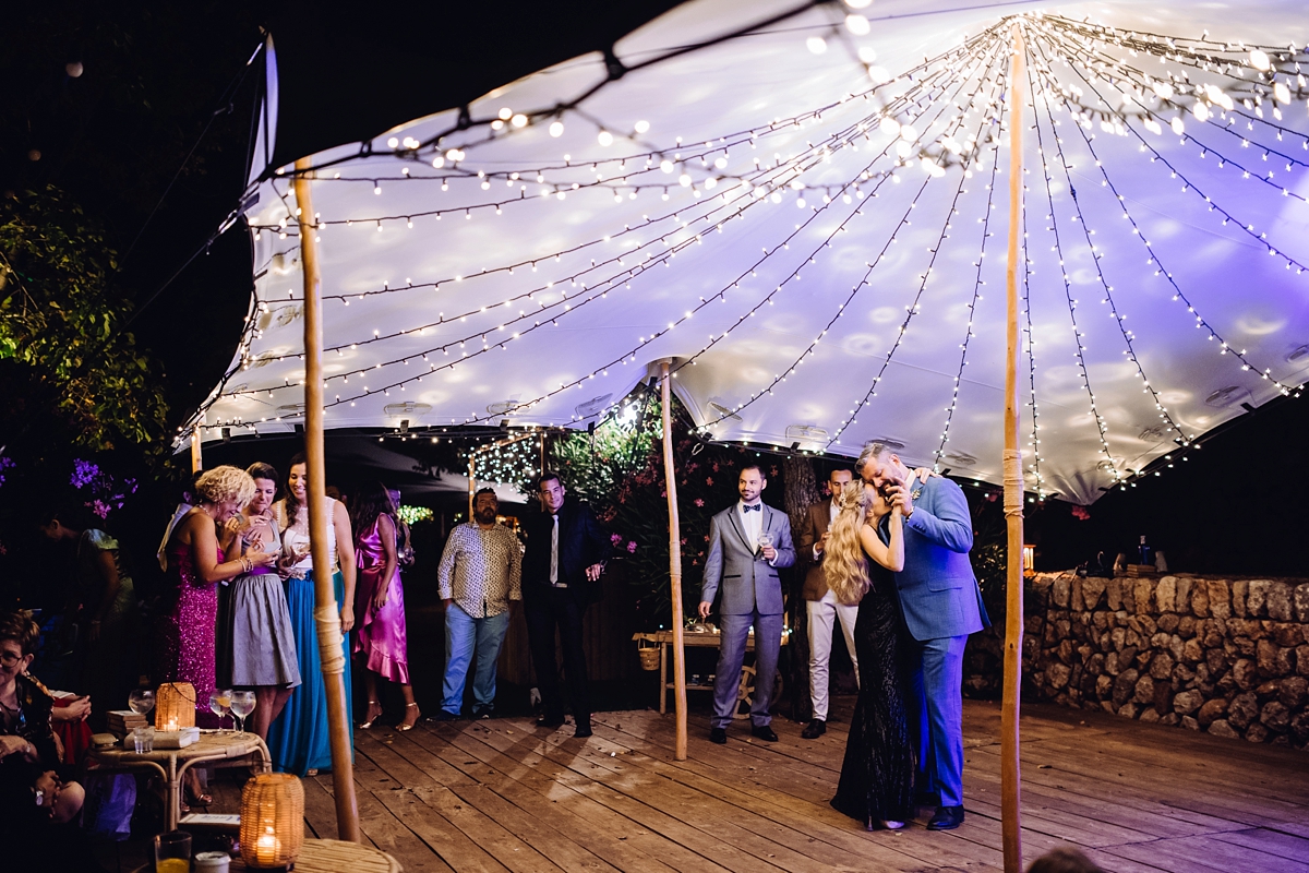 Rosa Clara dress elegant fairylights wedding Mallorca 58