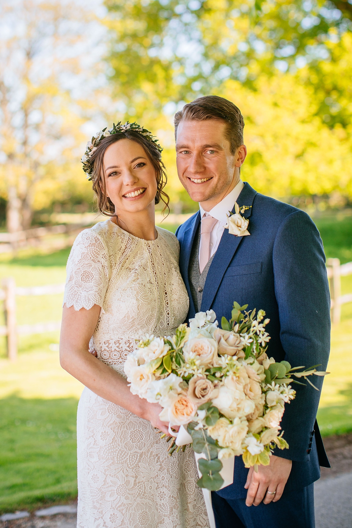 Watters backless Lace dress quintessentially English barn wedding 17