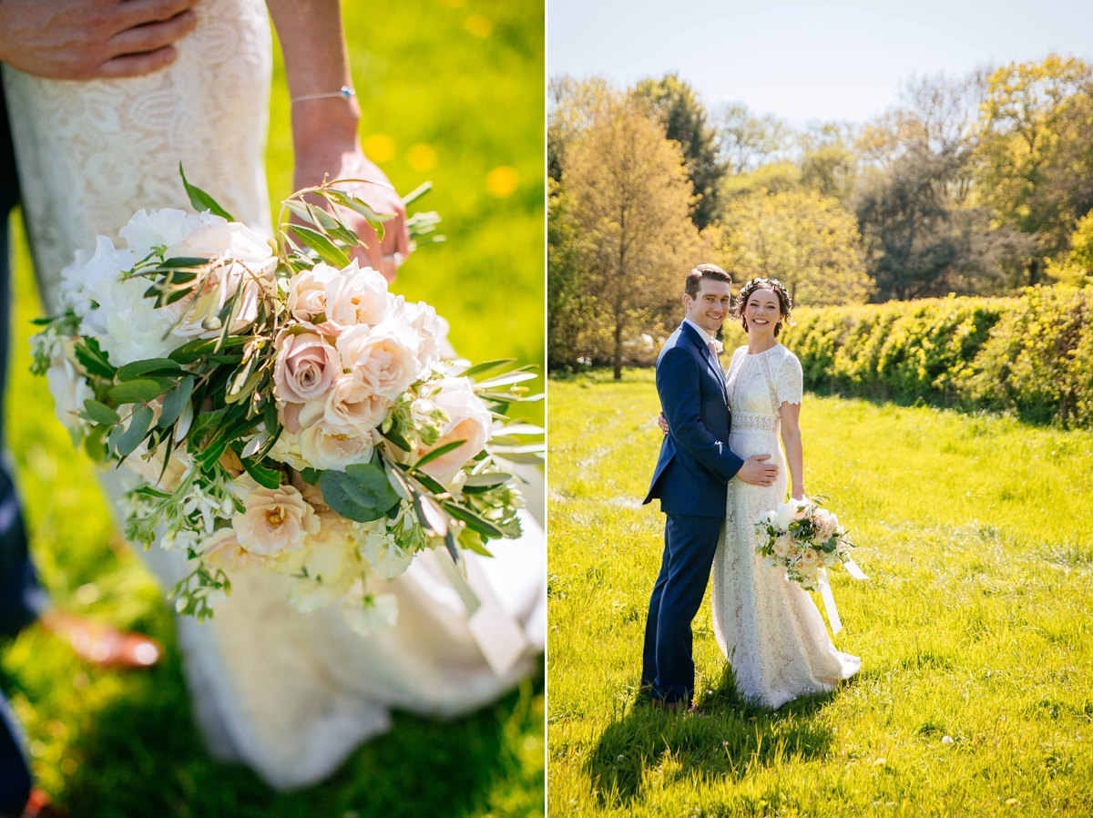 Watters backless Lace dress quintessentially English barn wedding 18