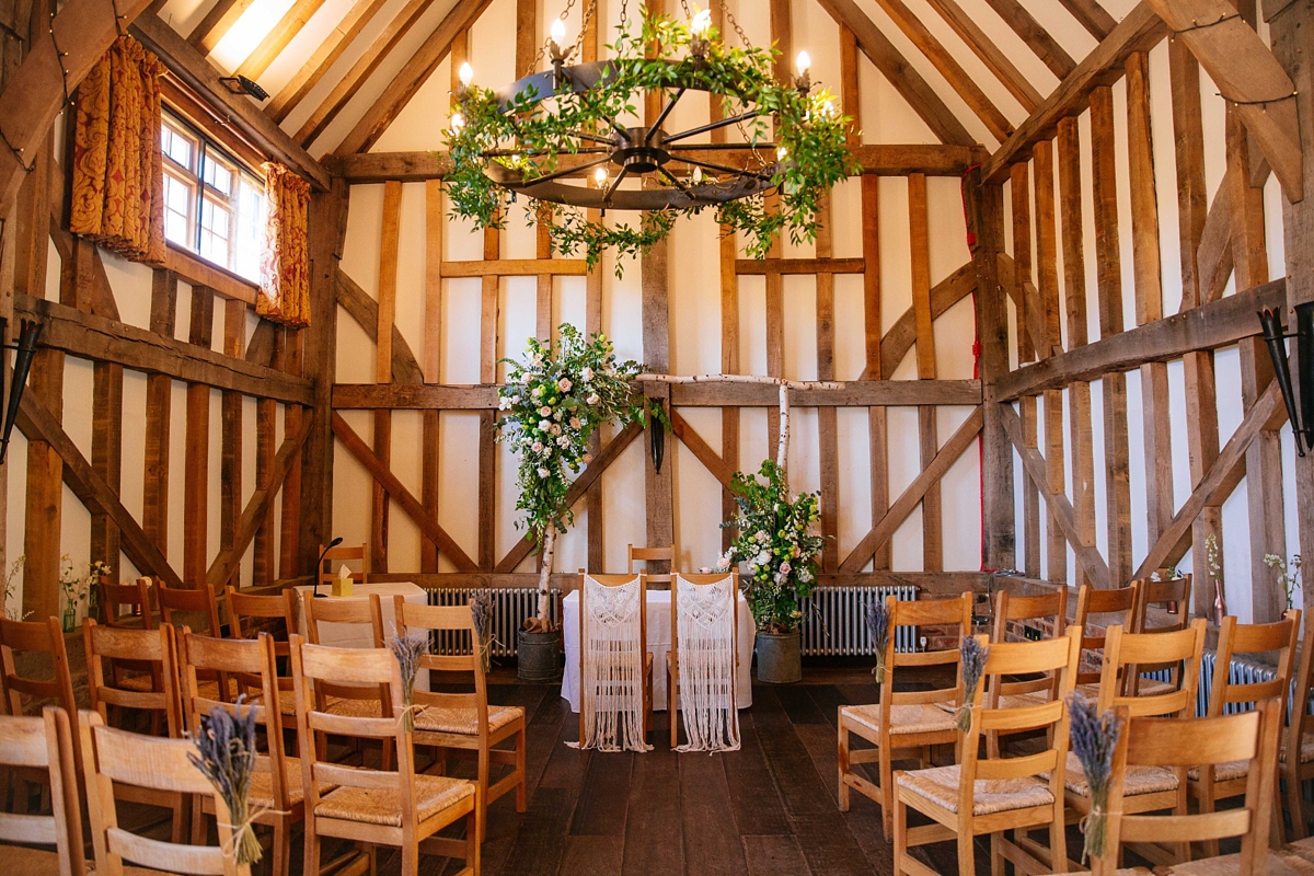 Watters backless Lace dress quintessentially English barn wedding 3