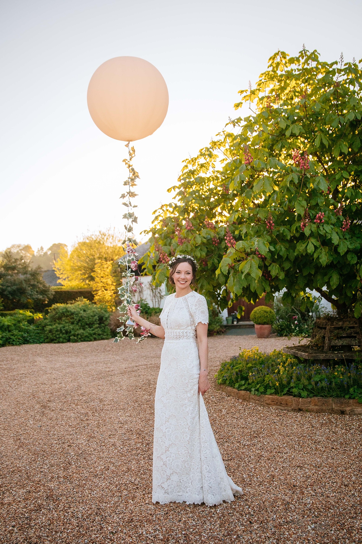 Watters backless Lace dress quintessentially English barn wedding 30