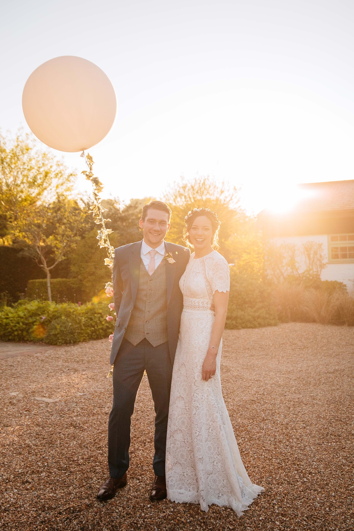 Watters backless Lace dress quintessentially English barn wedding 31