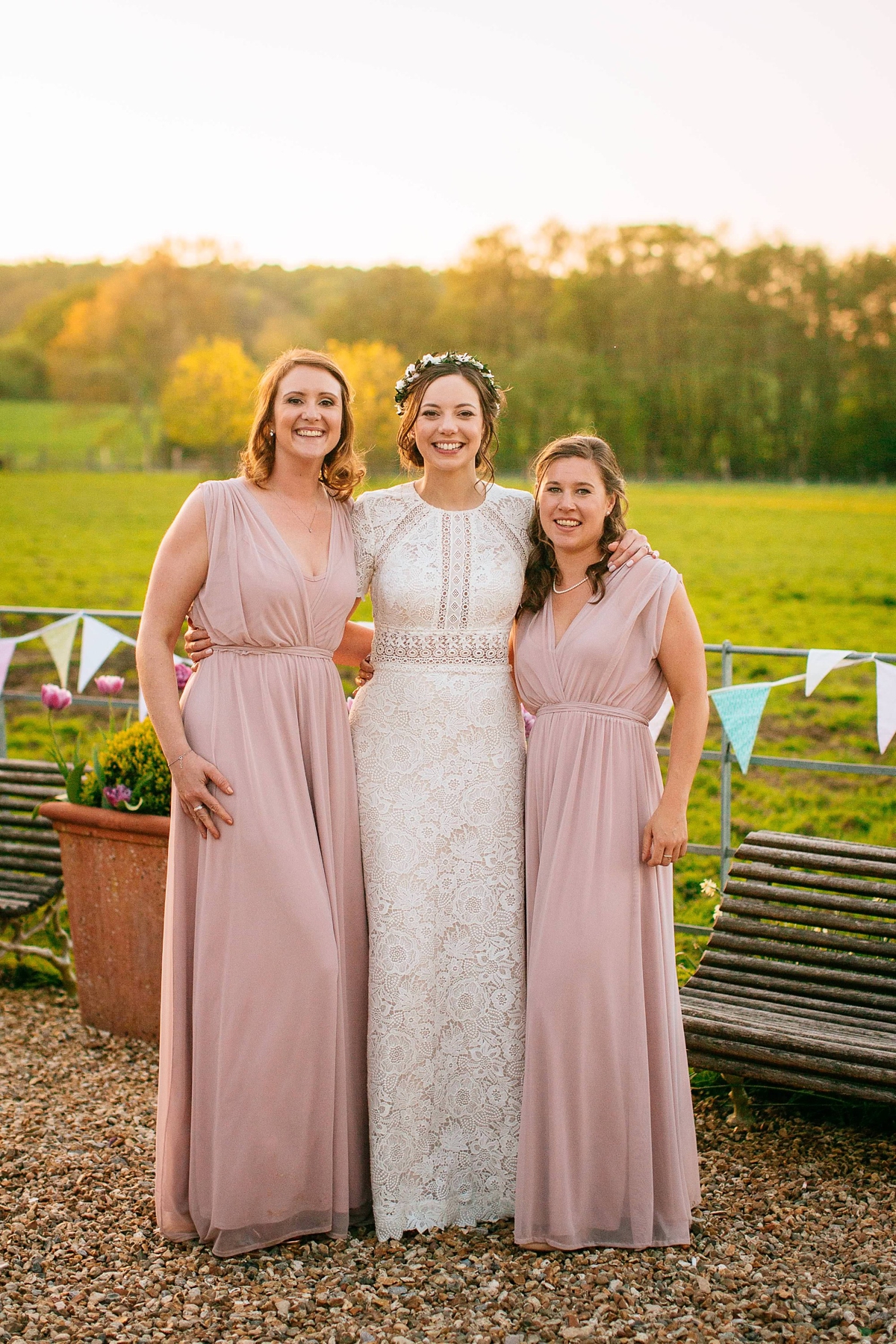 Watters backless Lace dress quintessentially English barn wedding 35