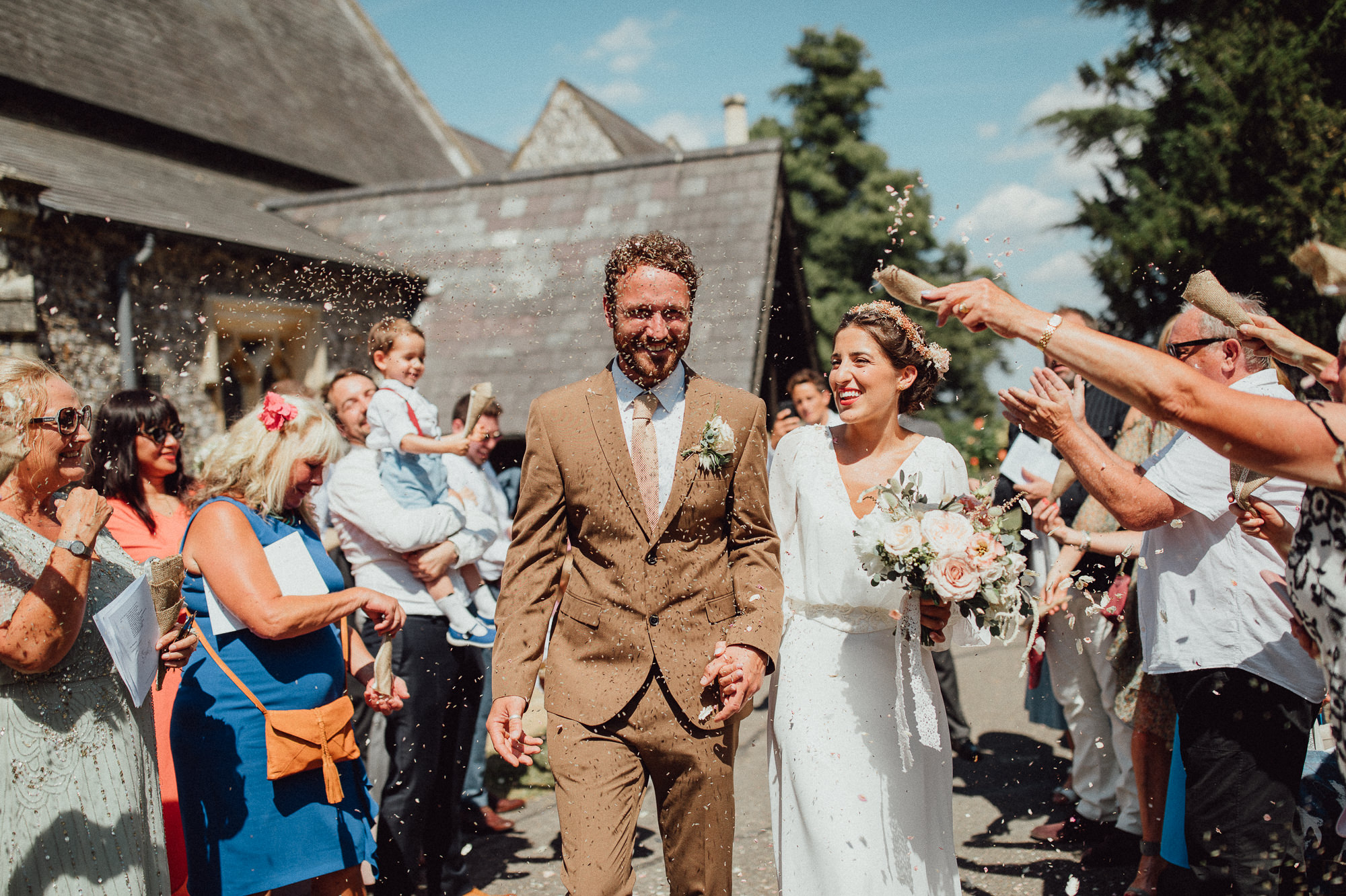 boho festival wedding confetti shot