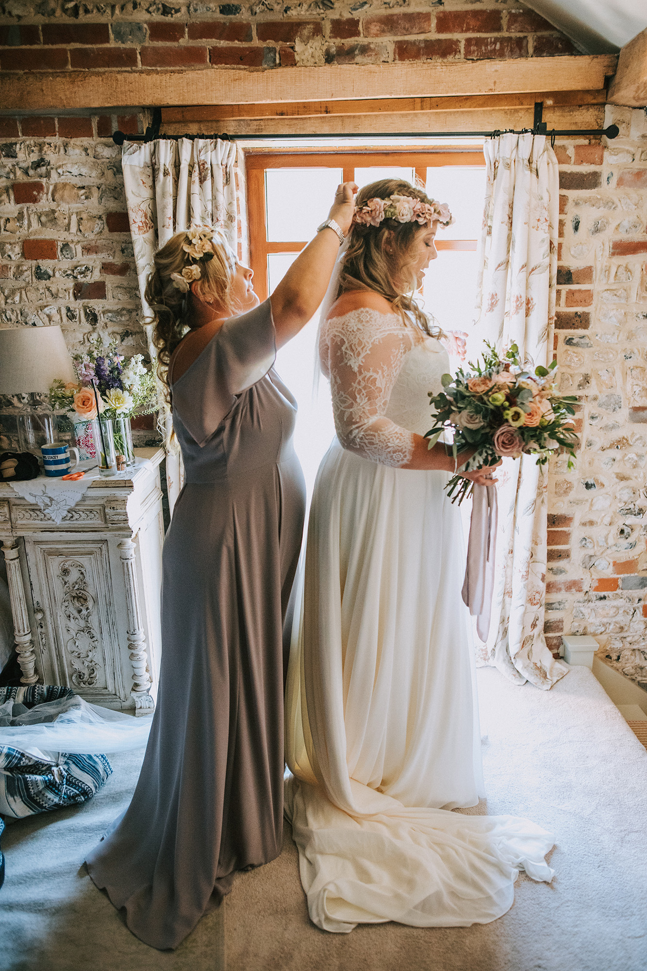 01 Augusta Jones bride - An Upwaltham Barn Wedding in West Sussex + a Bride in Lace Sleeved Augusta Jones 01 Augusta Jones bride