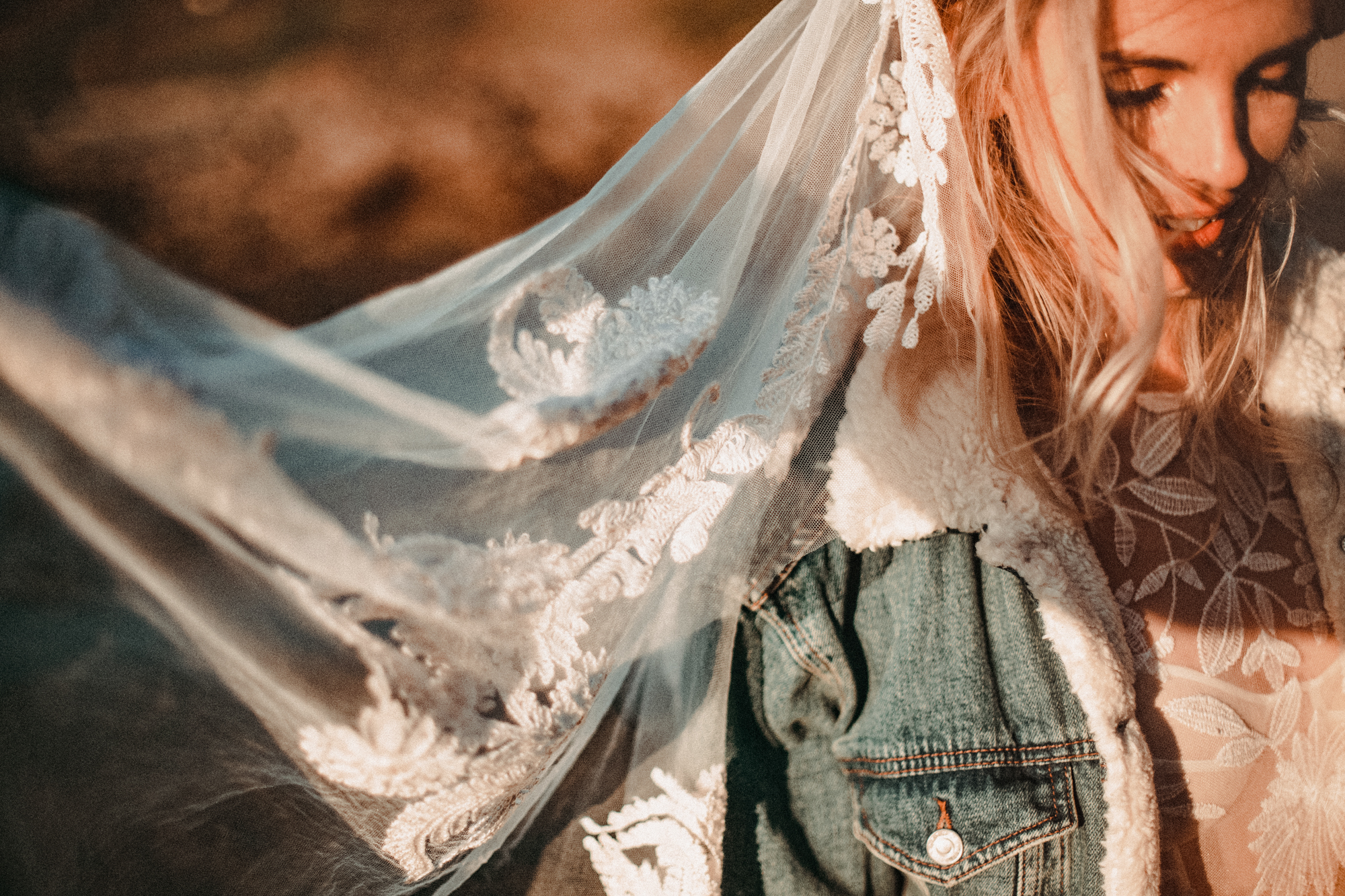 01 Mantilla veil bridal denim jacket