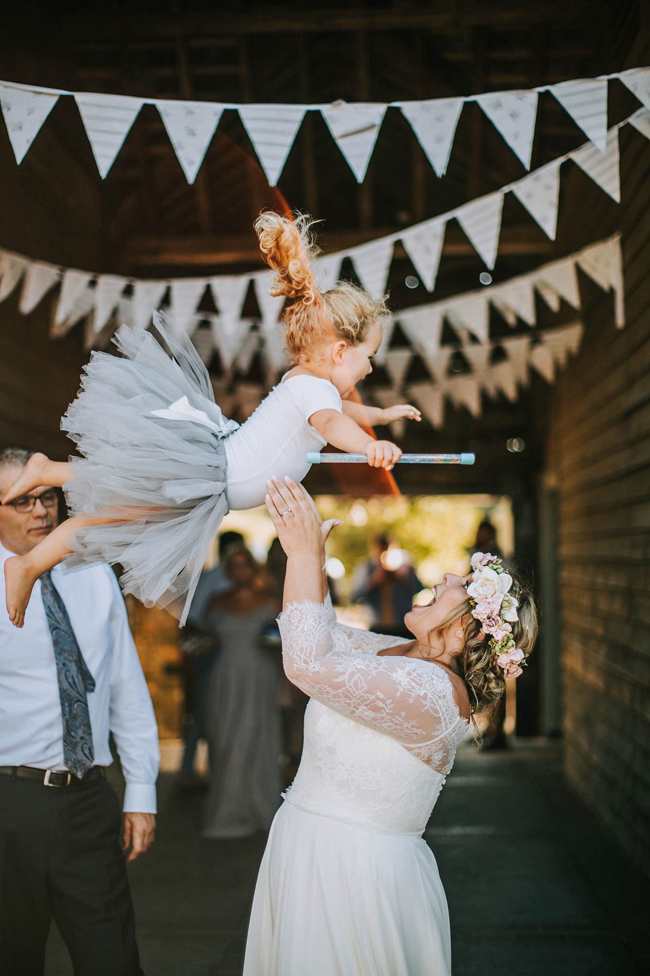 01 flowergirl in grey tutu - An Upwaltham Barn Wedding in West Sussex + a Bride in Lace Sleeved Augusta Jones 01 flowergirl in grey tutu