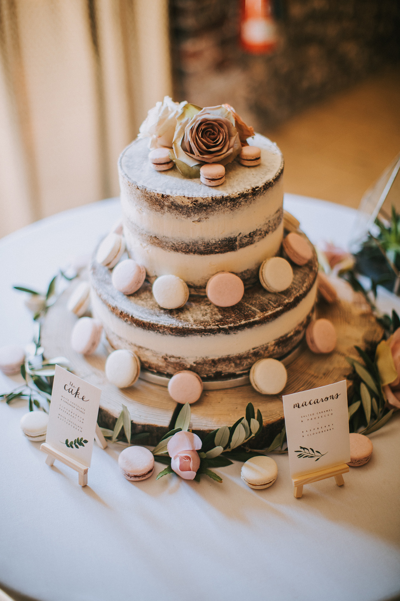 01 macaron wedding cake - An Upwaltham Barn Wedding in West Sussex + a Bride in Lace Sleeved Augusta Jones 01 macaron wedding cake