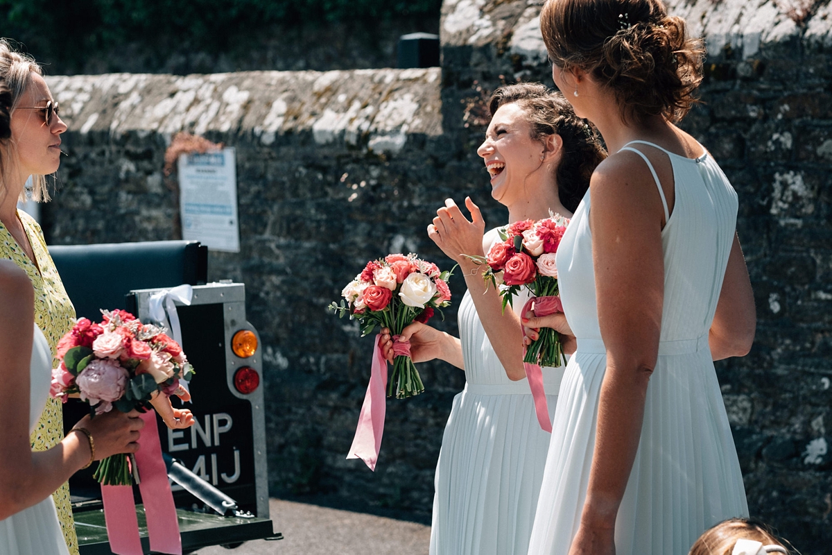 10 A floral Charlotte Balbier dress for a relaxed summer wedding in Devon