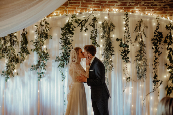 Rue de Seine + a Denim Jacket for a Wild + Natural January Wedding on the Cornish Coast