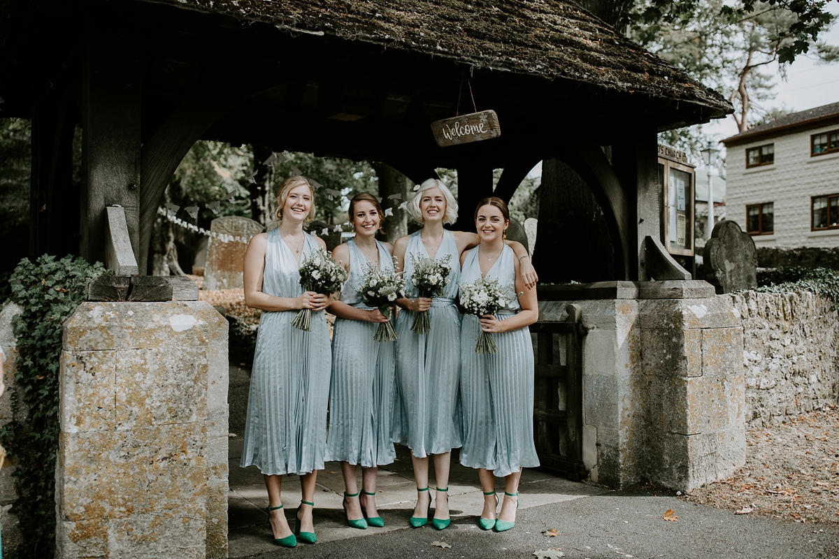13 Scandi inspired River Thames wedding London - Green Wedding Shoes and a Back Necklace for a Marquee Wedding on the Banks Of The Thames 13 Scandi inspired River Thames wedding London