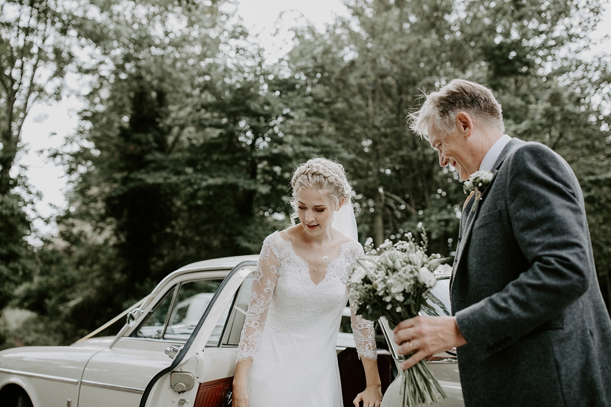14 Scandi inspired River Thames wedding London - Green Wedding Shoes and a Back Necklace for a Marquee Wedding on the Banks Of The Thames 14 Scandi inspired River Thames wedding London