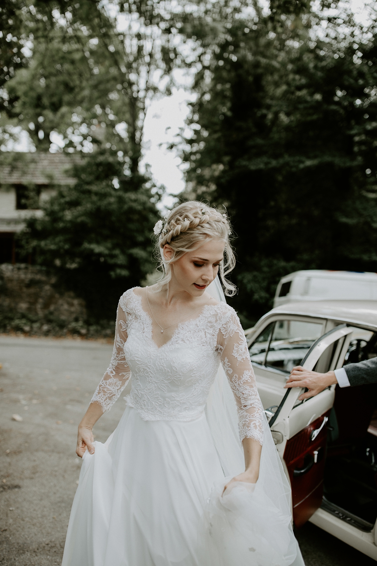 15 Scandi inspired River Thames wedding London - Green Wedding Shoes and a Back Necklace for a Marquee Wedding on the Banks Of The Thames 15 Scandi inspired River Thames wedding London