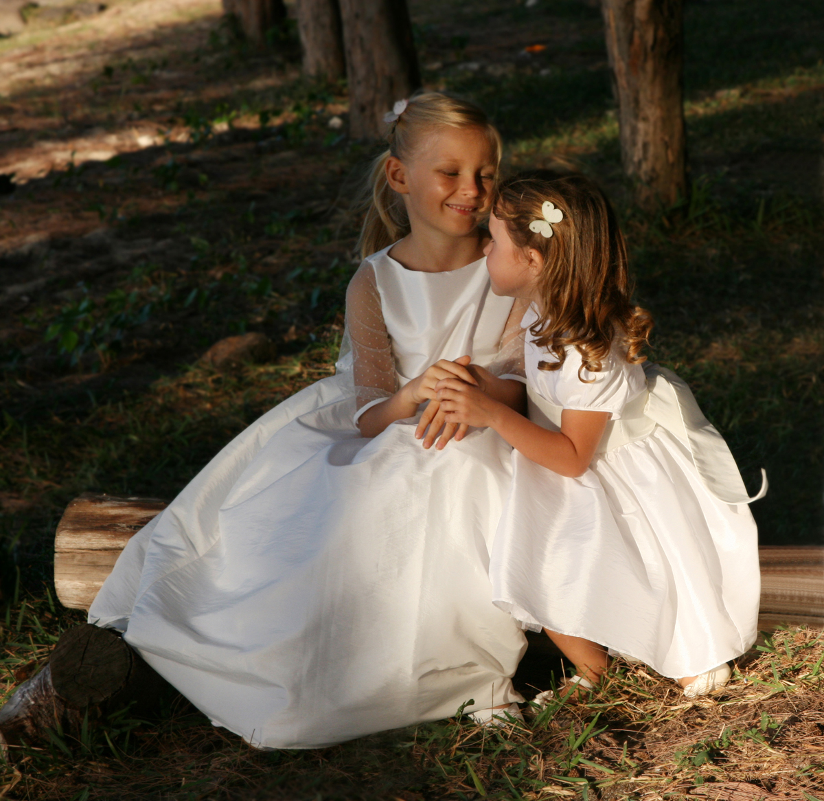 16 Little Eglantine Marine flowergirl dress white