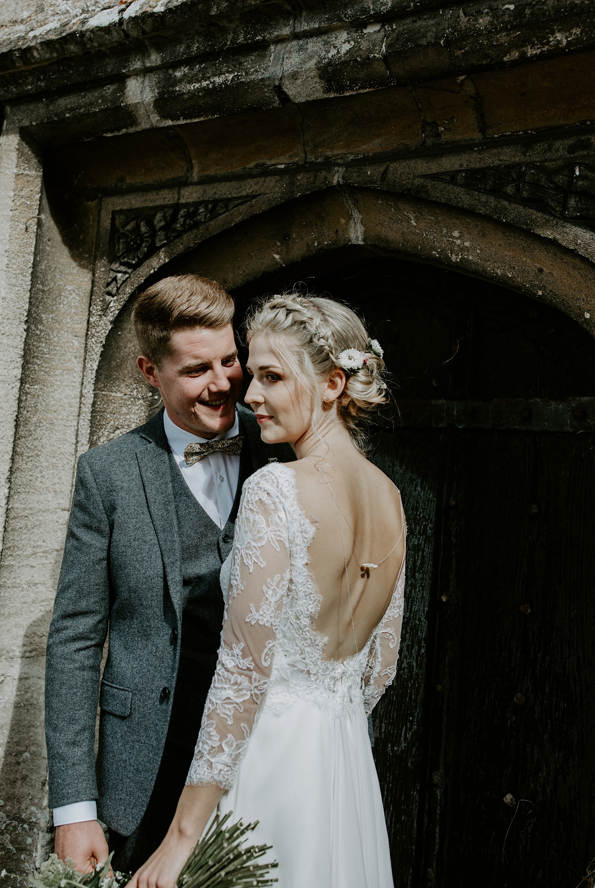 27 Scandi inspired River Thames wedding London - Green Wedding Shoes and a Back Necklace for a Marquee Wedding on the Banks Of The Thames 27 Scandi inspired River Thames wedding London