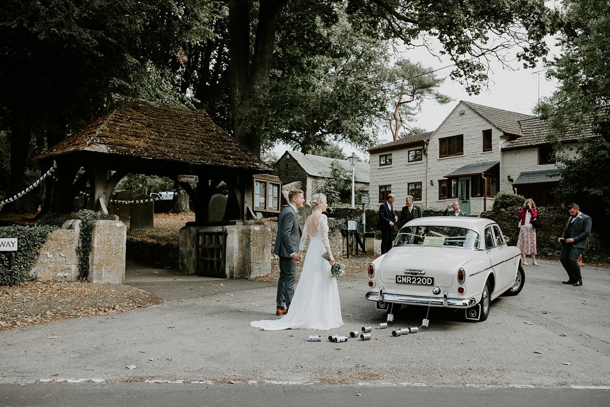 28 Scandi inspired River Thames wedding London - Green Wedding Shoes and a Back Necklace for a Marquee Wedding on the Banks Of The Thames 28 Scandi inspired River Thames wedding London