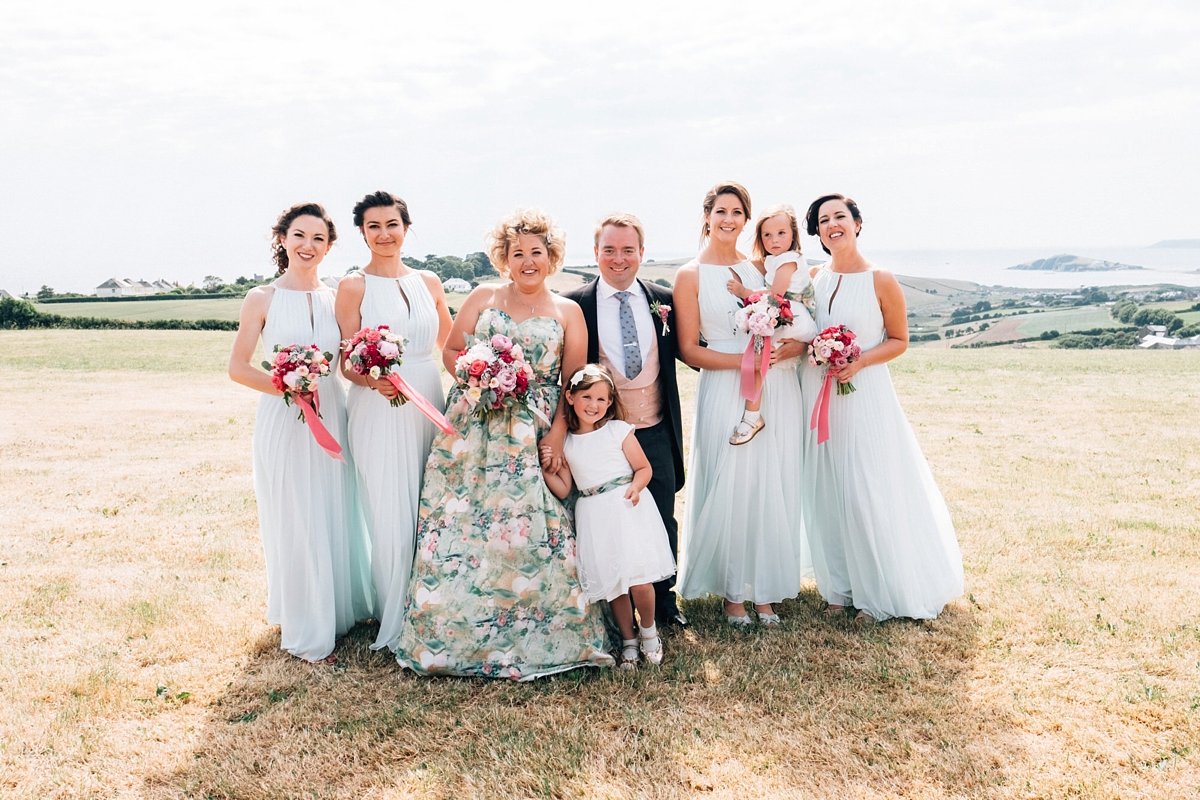 29 A floral Charlotte Balbier dress for a relaxed summer wedding in Devon