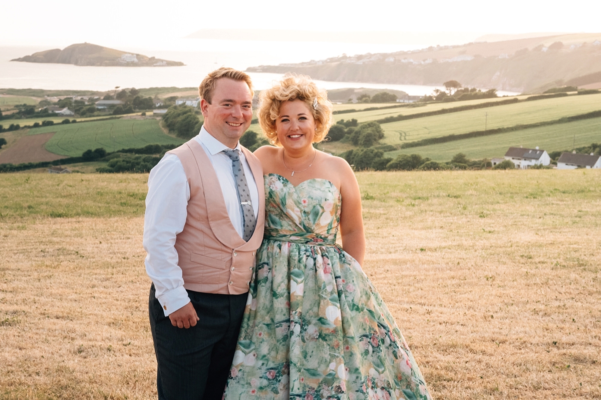 38 A floral Charlotte Balbier dress for a relaxed summer wedding in Devon