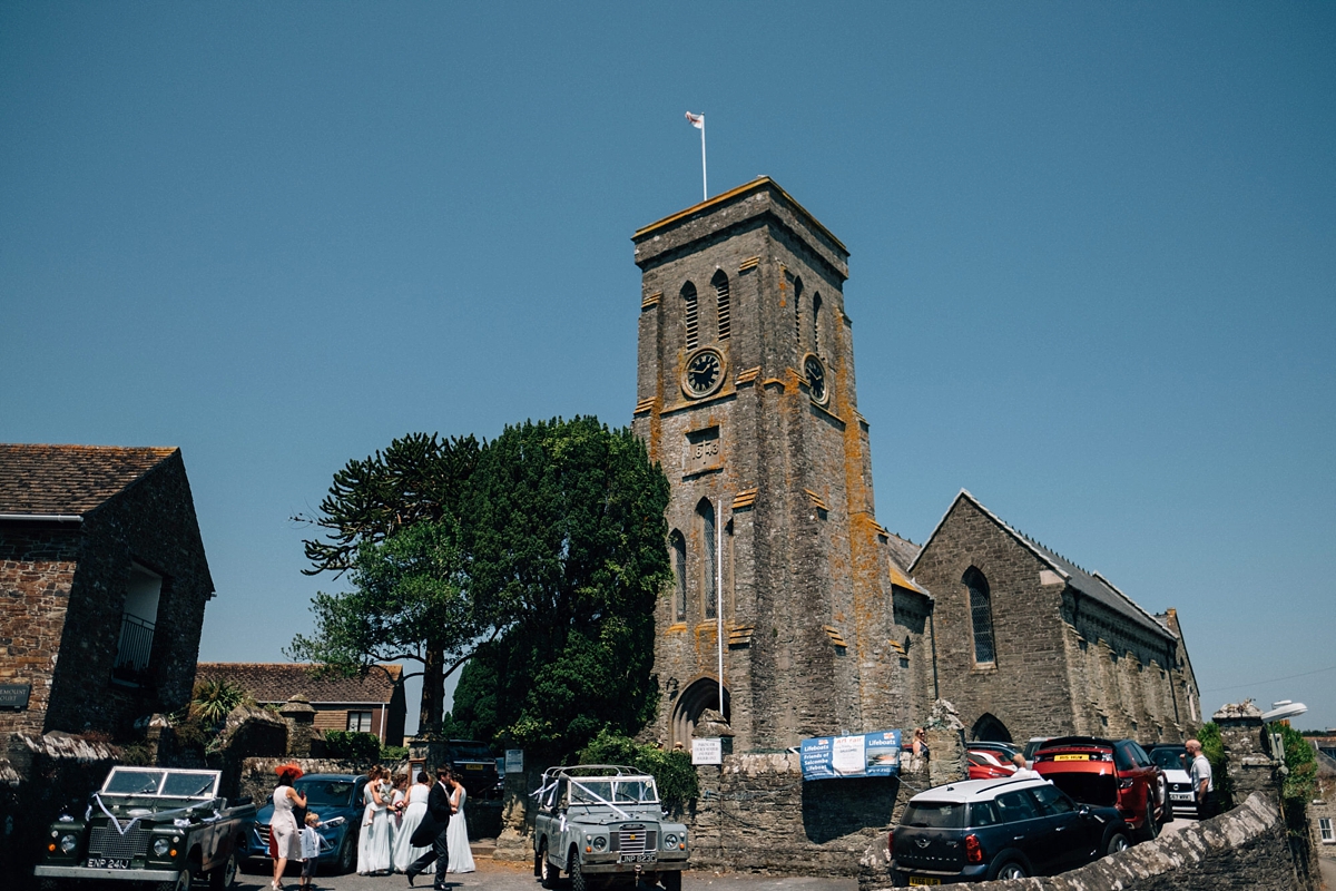 8 A floral Charlotte Balbier dress for a relaxed summer wedding in Devon