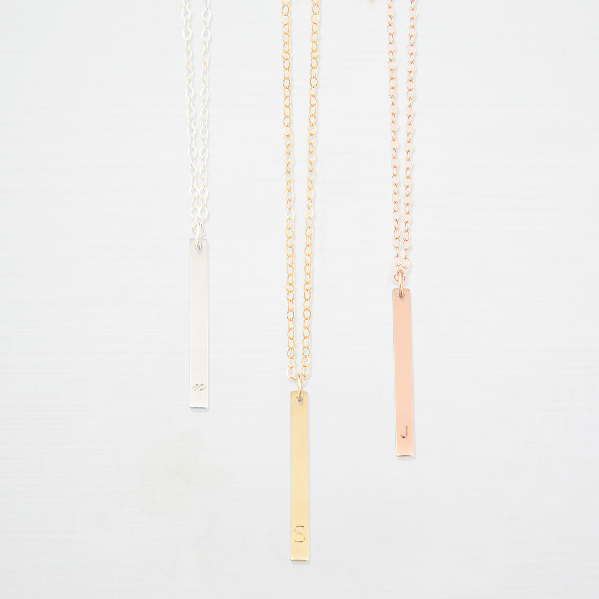 Britten Anthology initial vertical bar necklaces all colours Diem