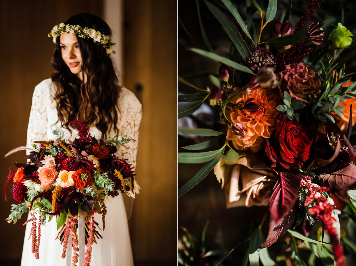 Daarlana dress colourful bohemian barn wedding 17