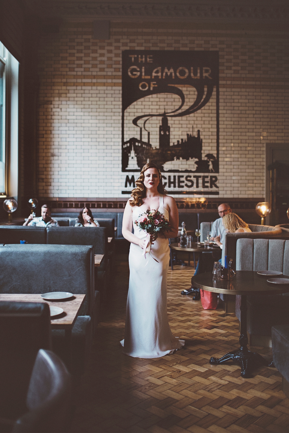 Halfpenny London bride Vintage inspired Manchester Victorian Baths wedding 13