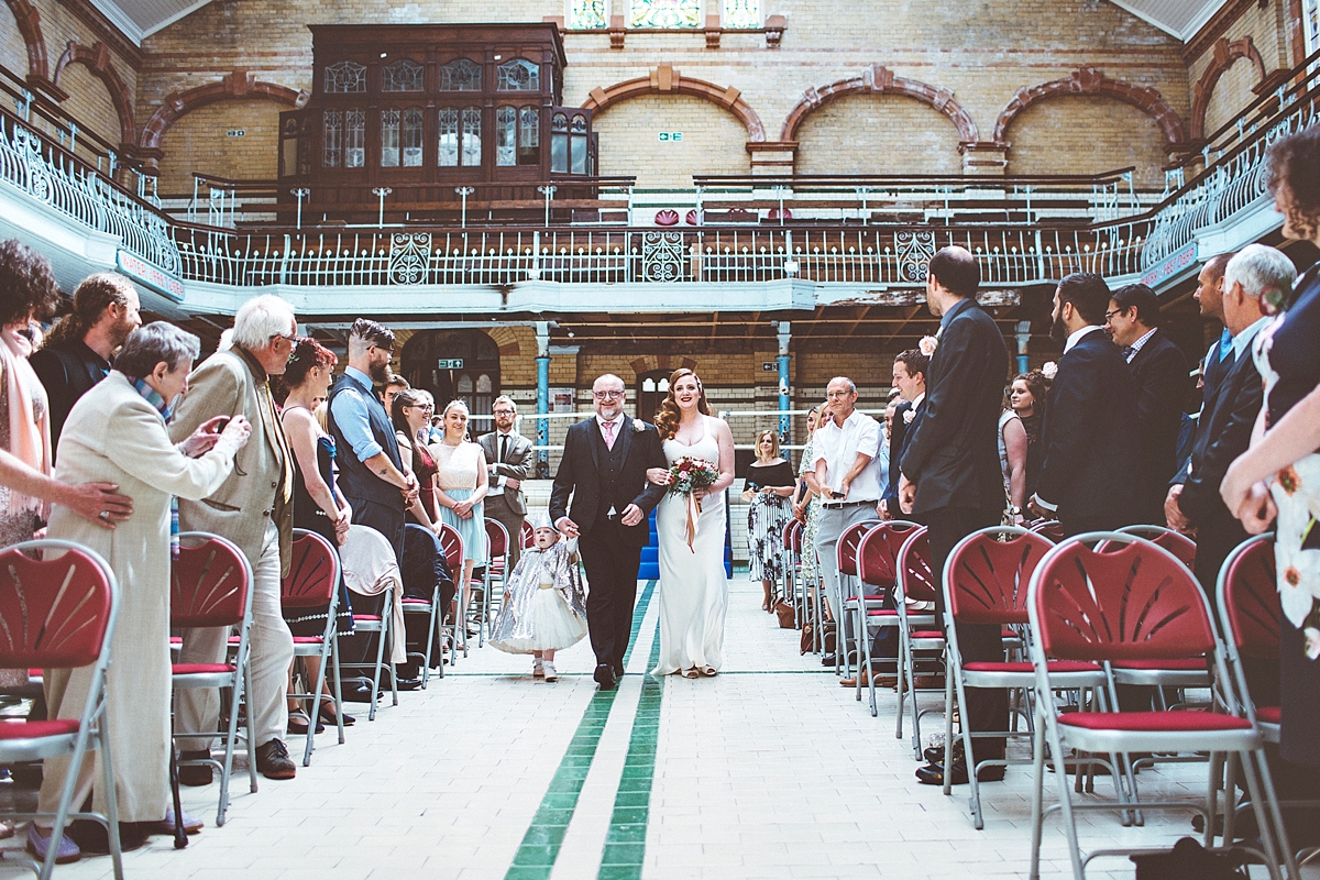 Halfpenny London bride Vintage inspired Manchester Victorian Baths wedding 19