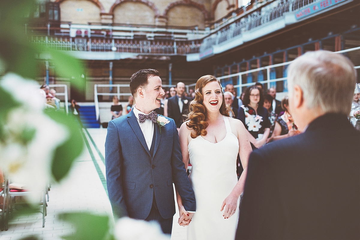 Halfpenny London bride Vintage inspired Manchester Victorian Baths wedding 20