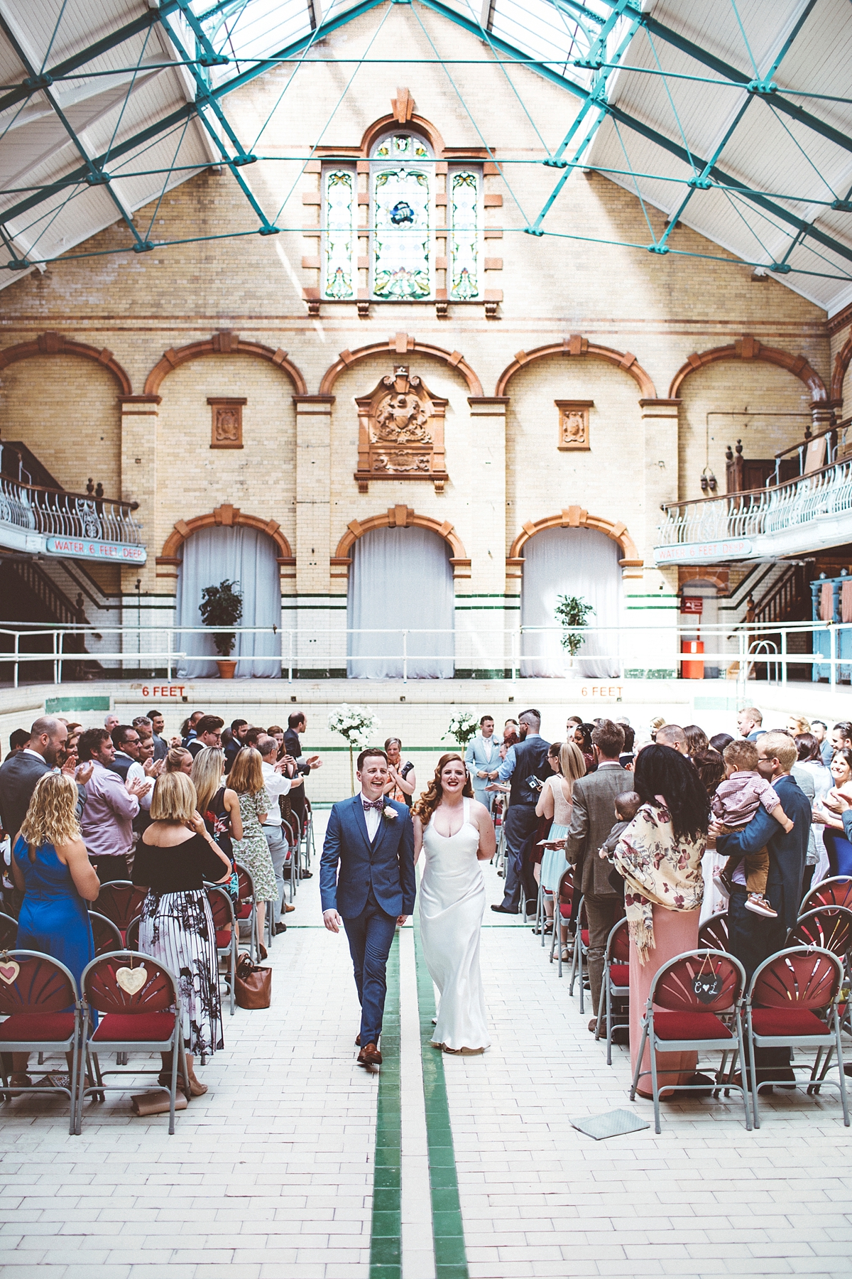 Halfpenny London bride Vintage inspired Manchester Victorian Baths wedding 30