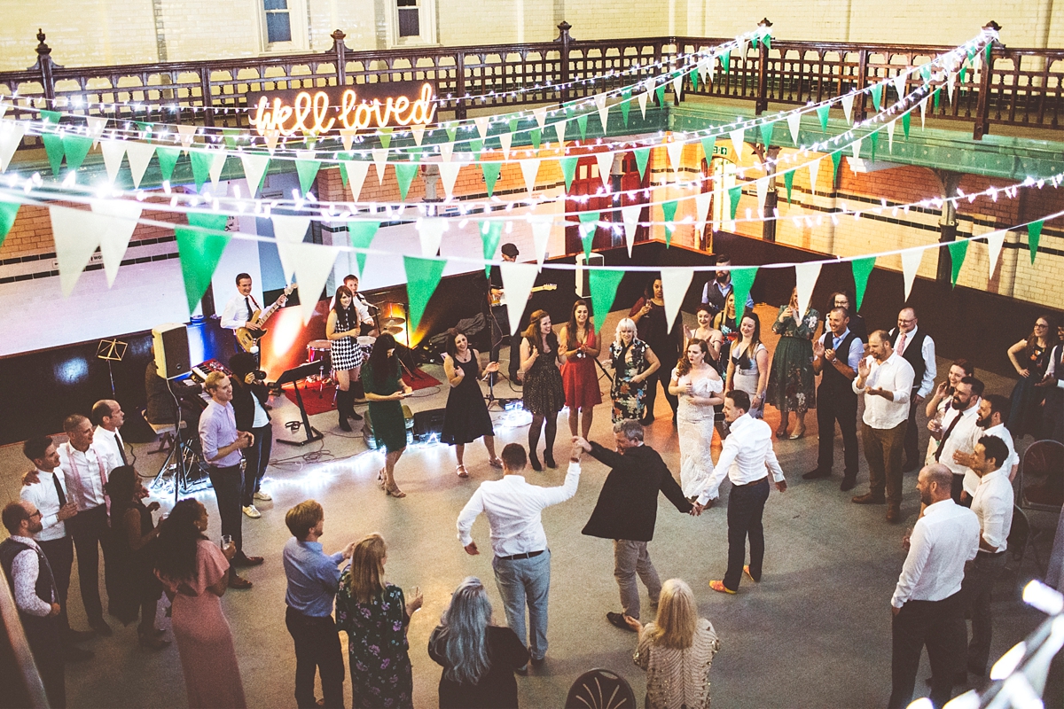 Halfpenny London bride Vintage inspired Manchester Victorian Baths wedding 60