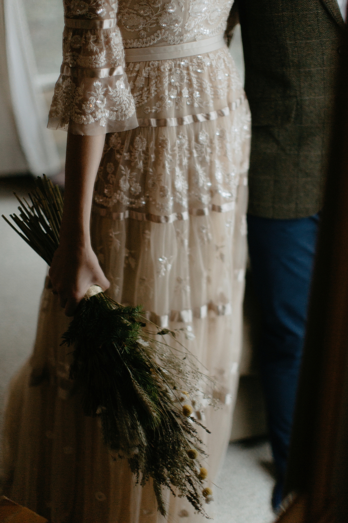 Intimate winter elopement Needle Thread dress 3