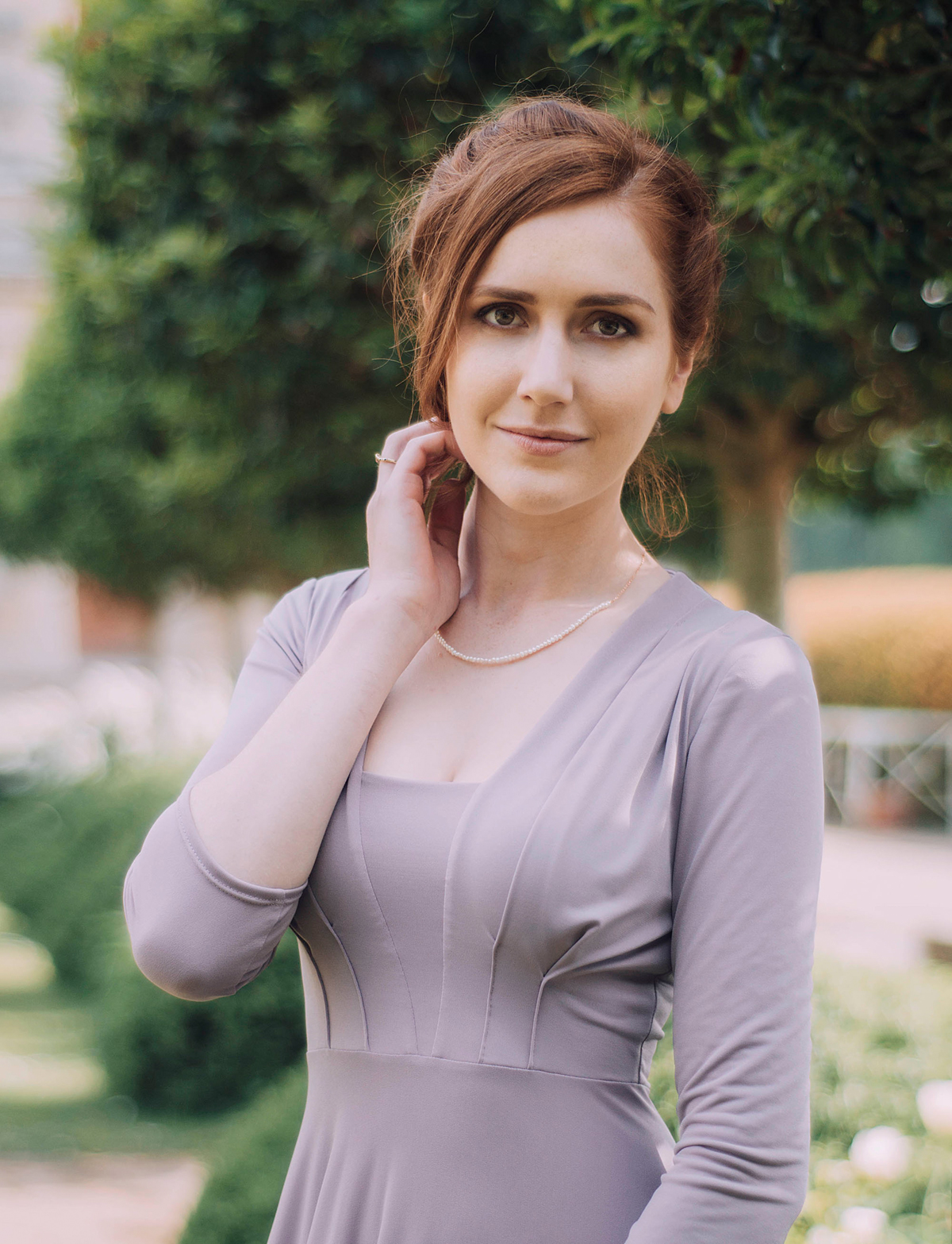 Multiway bridesmaids dresses by Willow Pearl Camellia dress with three quarter sleeves in Heather 1
