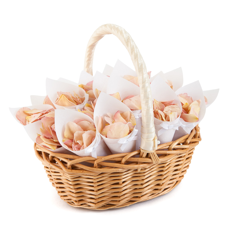 Natural petals The Real Flower Petal Confetti CompanyRose Petal Confetti Basket