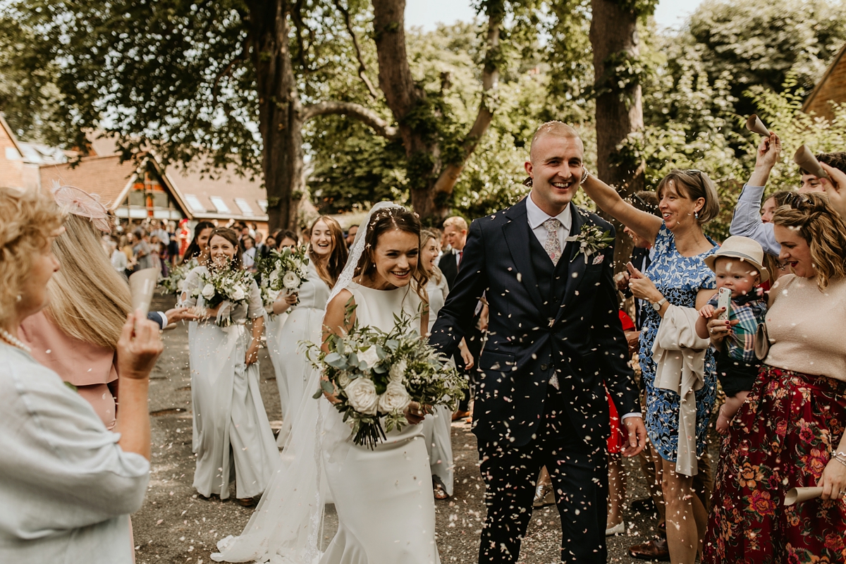 Pronovias bride elegant walled garden wedding in Essex 12
