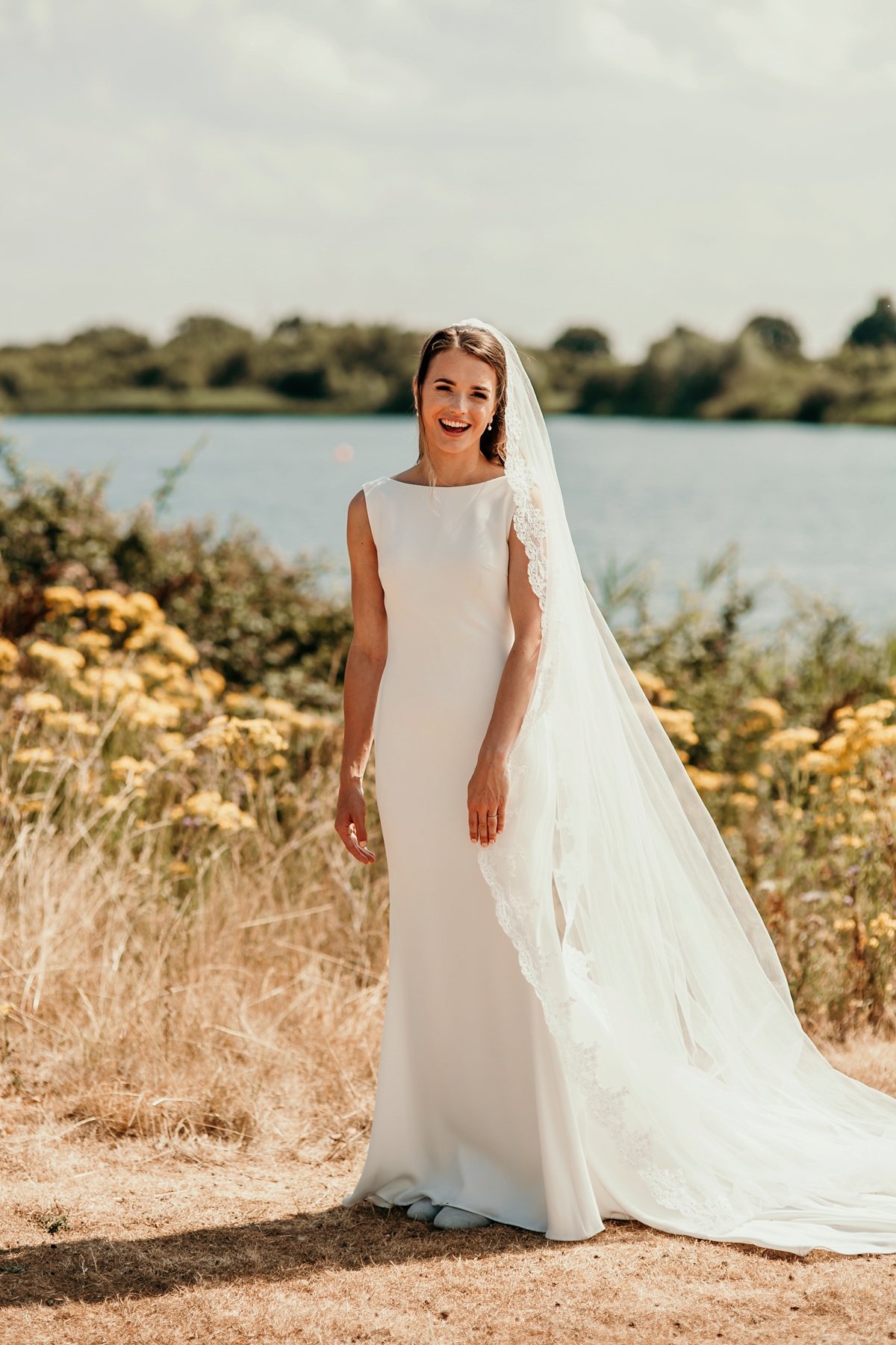 Pronovias bride elegant walled garden wedding in Essex 13