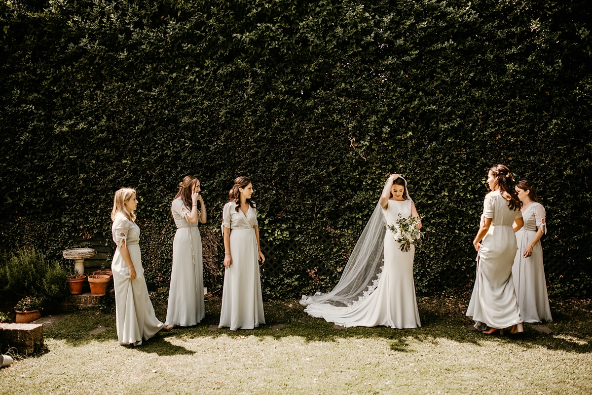 Pronovias bride elegant walled garden wedding in Essex 7