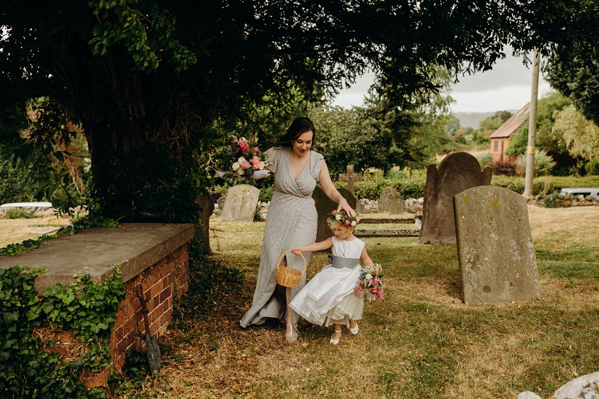 Stewart Parvin dress rainy day wedding at home Richard Skins Photography 25