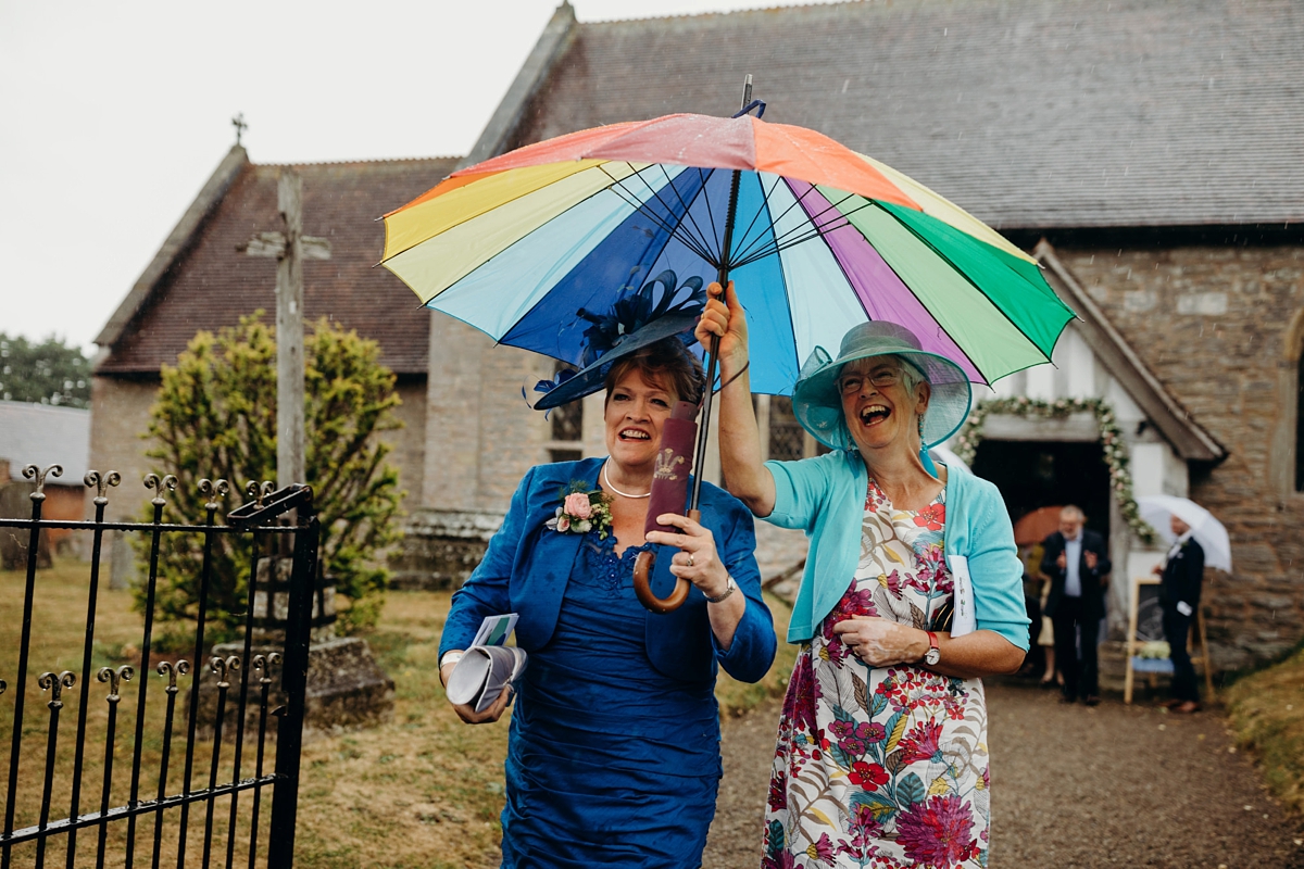 Stewart Parvin dress rainy day wedding at home Richard Skins Photography 38