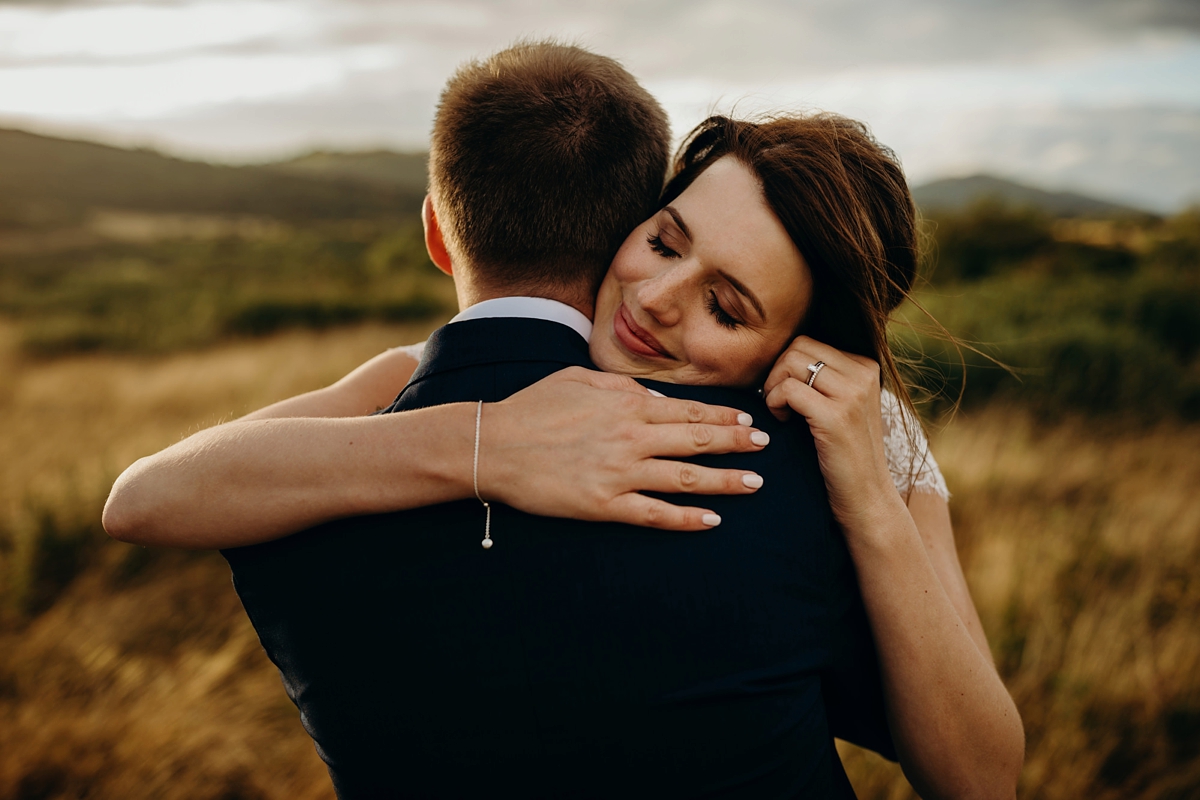 Stewart Parvin dress rainy day wedding at home Richard Skins Photography 57