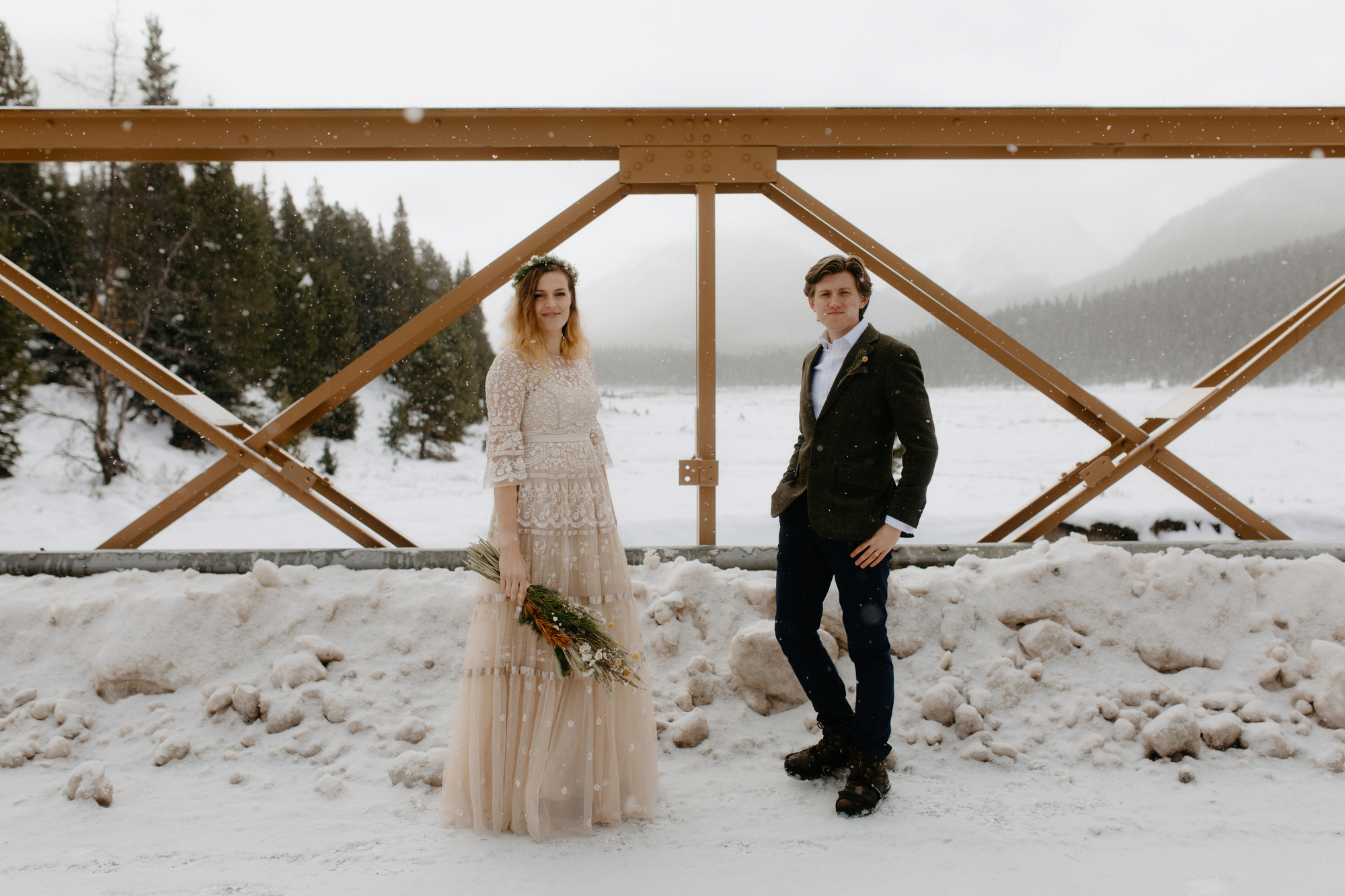 Needle & Thread for a British Couple + Their Intimate, Snowy Elopement in the Canadian Wilderness 29 brittany esther photography lottie jack 116