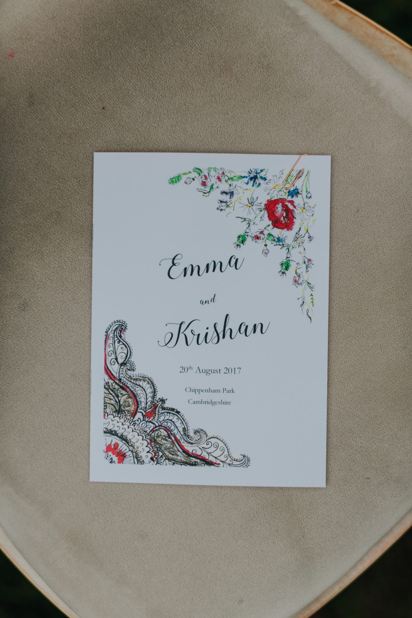 01 Indian English fusion wedding stationery