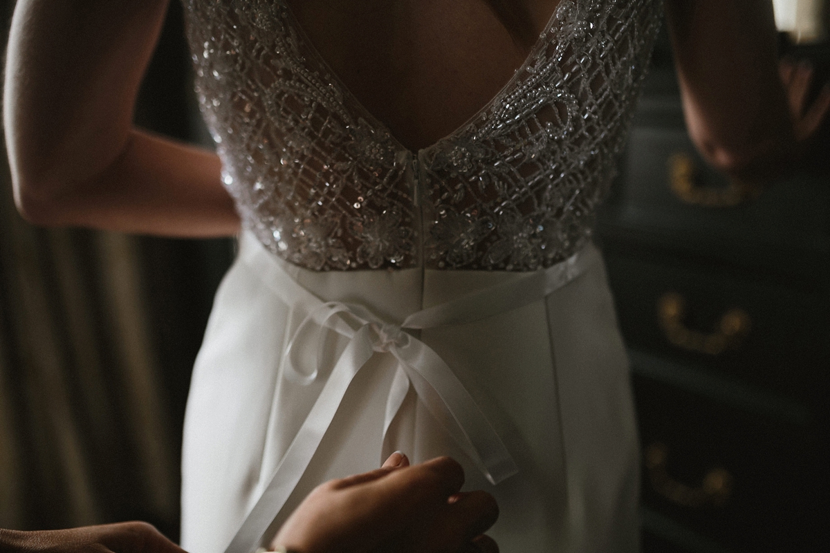14 Theia Couture wedding dress first look intimte Scottish wedding
