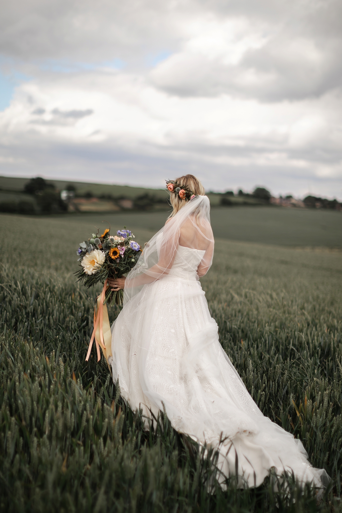 18 Charlotte Balbier dress nature inspired barn wedding Yorkshire