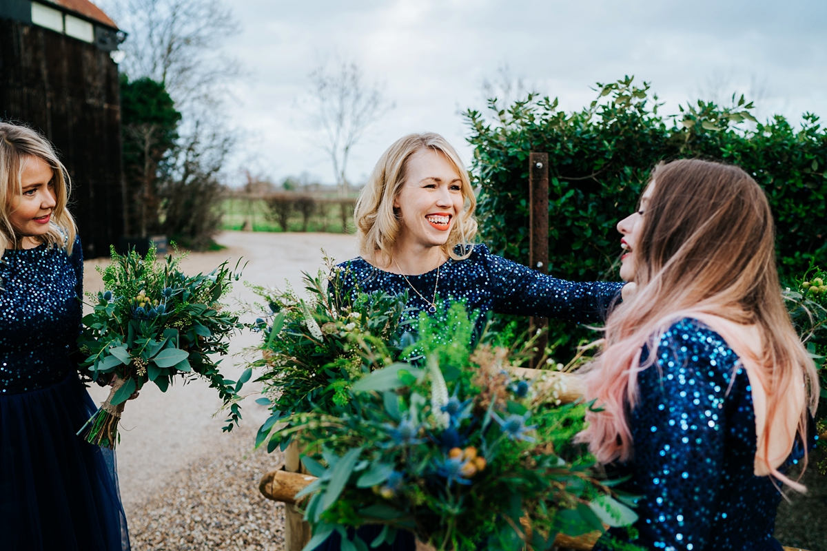 18 Justin Alexander bride celstial inspired winter barn wedding